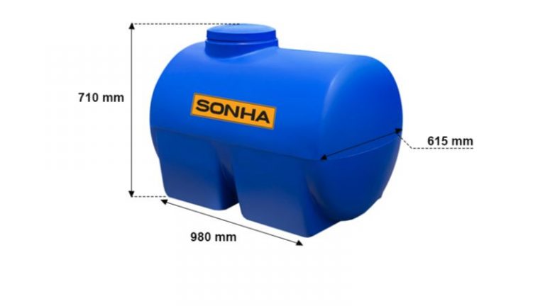 Kích thước bồn bồn nước nhựa 300 lít nằm Sơn Hà